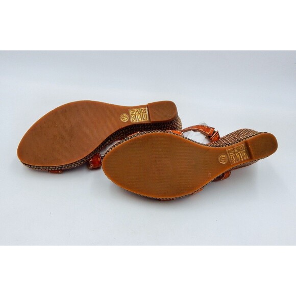 Spring Step Gardenia Leather Tan Brown Slip On Wedge Heel Sandal Size 40 - Picture 6 of 13